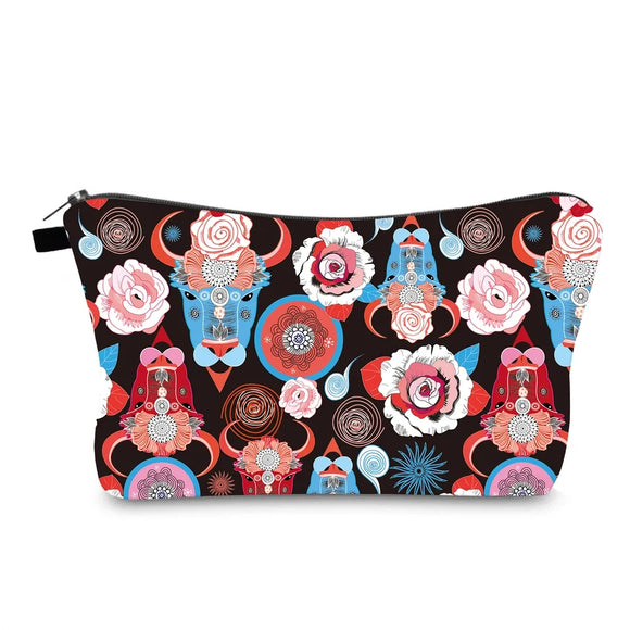 Make Up / Toiletry Bag Floral Horns