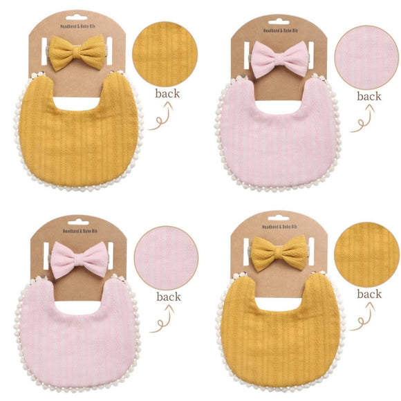 Bib & Handband set Pink or Mustard