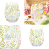 Glass Stemless Luna Bloom