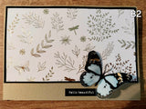 Greeting Cards Handmade Golden Butterfly