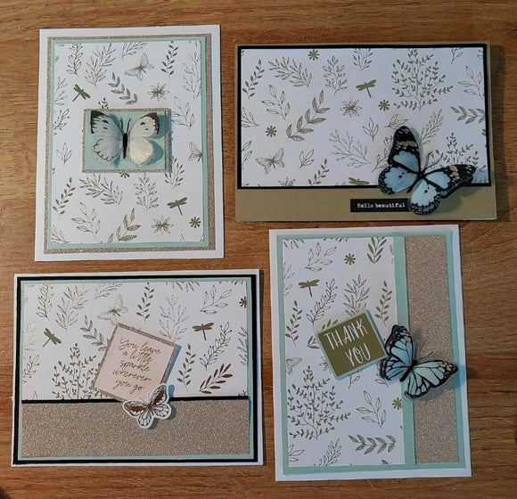 Greeting Cards Handmade Golden Butterfly