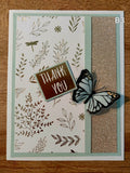 Greeting Cards Handmade Golden Butterfly