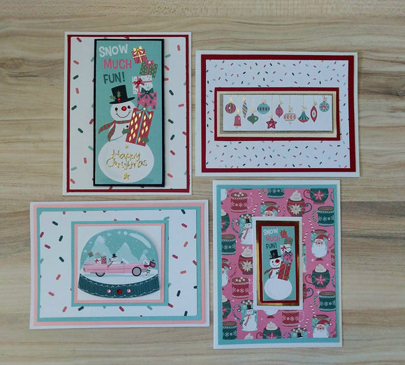 Handmade Greeting Cards Pink Christmas