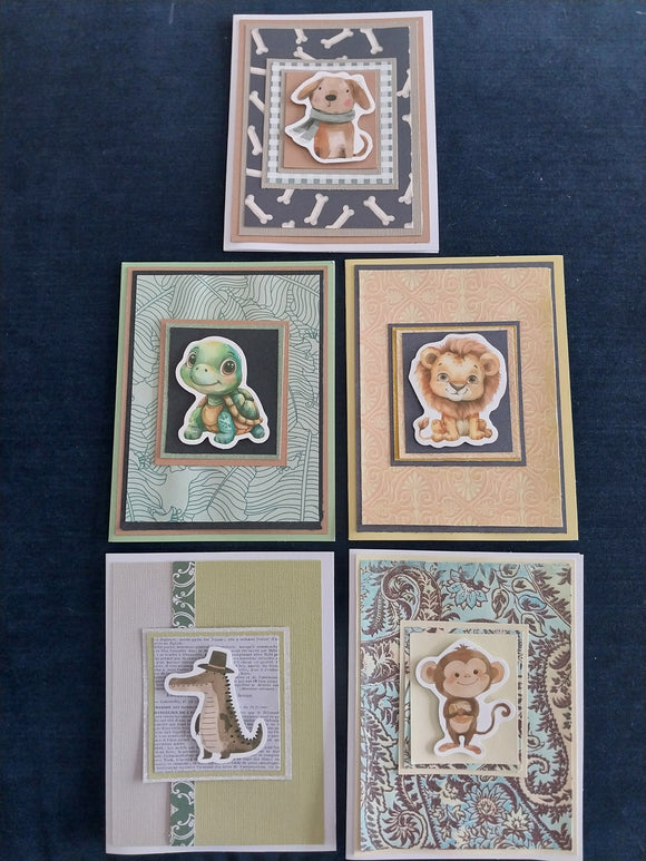 Handmade Greeting Cards Little Creatures Two