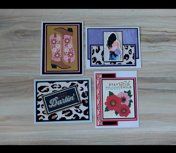 Handmade Greeting Cards Cow Girl