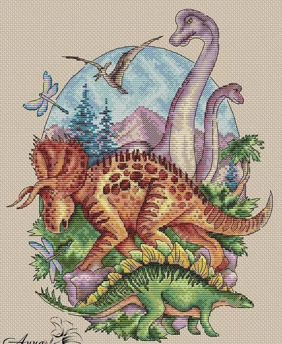 Cross Stitch Kit Dinosaur 1