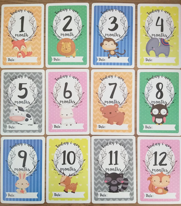 Baby Milestone Cards Woodland