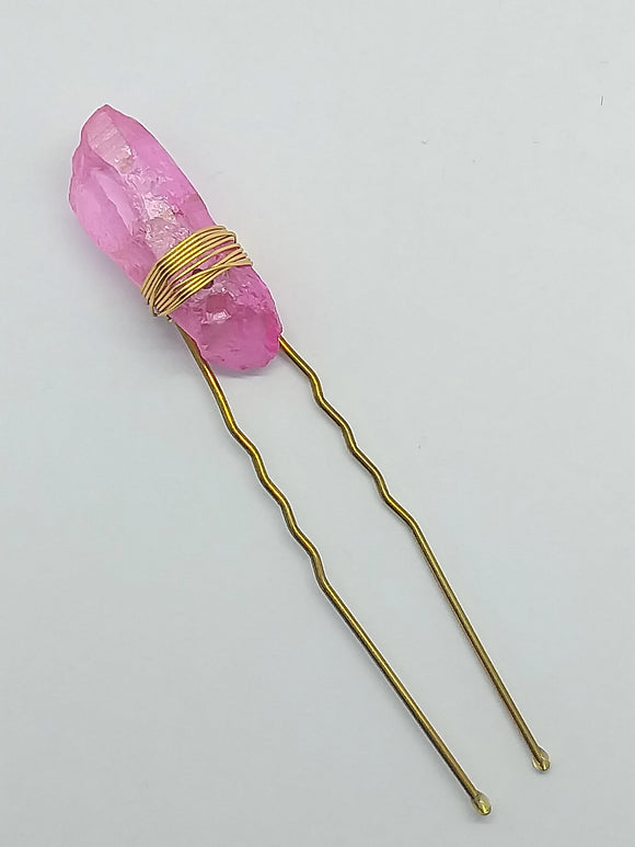 Hair Pin Pink Quartz