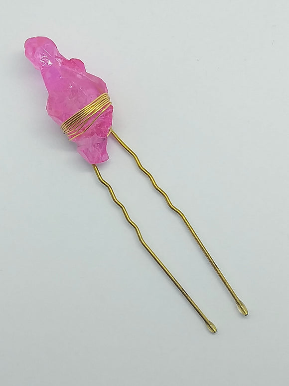 Hair Pin Pink Quartz