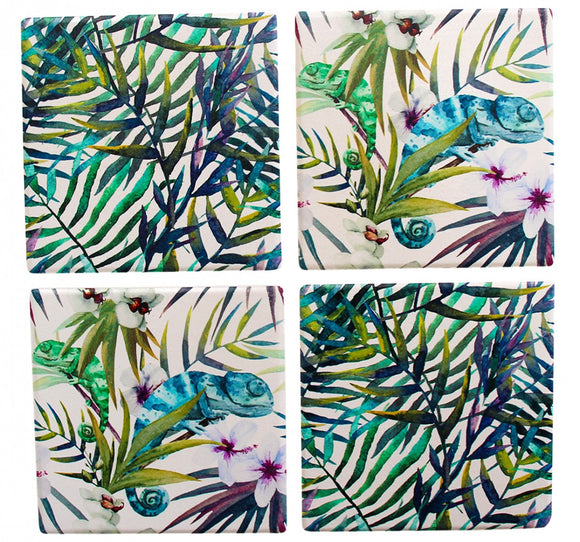 Coasters Chameleon Set 4