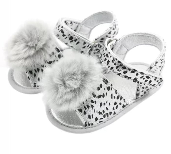 Baby Sandals Silver Leopard