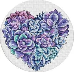 Cross Stitch Kit Succulent Heart