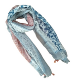 Scarf Grey, Blue & Pink