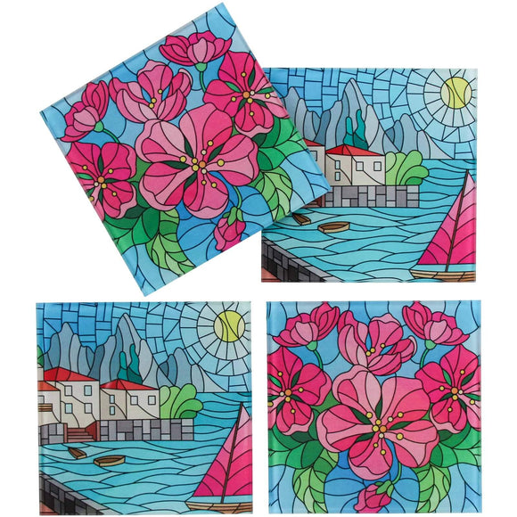 Coasters Amalfi Set 4 Glass